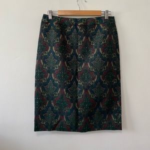 Talbots Multicolored Metallic Pencil Skirt Size 6